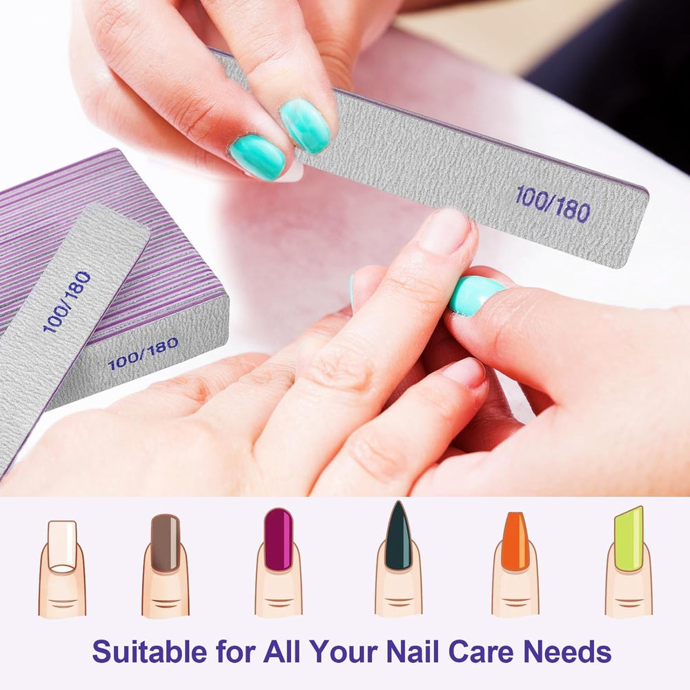 HomeyEra lima doble cara 100/180 para uñas naturales y acrílicas