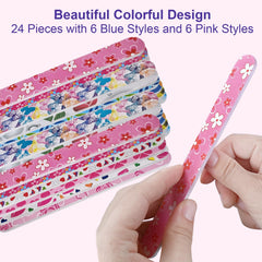 HomeyEra lima emery Flowery, cara gruesa 100 grit para uñas acrílicas