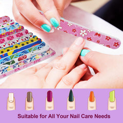 HomeyEra limas Flowery coloridas, 24 colores para manicura casera inspiradora