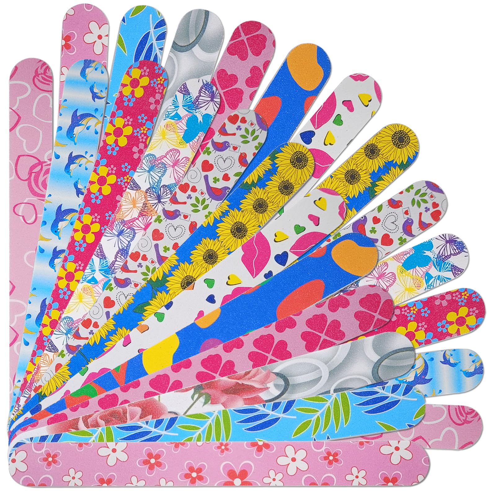 HomeyEra limas emery Flowery, doble cara 100/180, para limar uñas con precisión