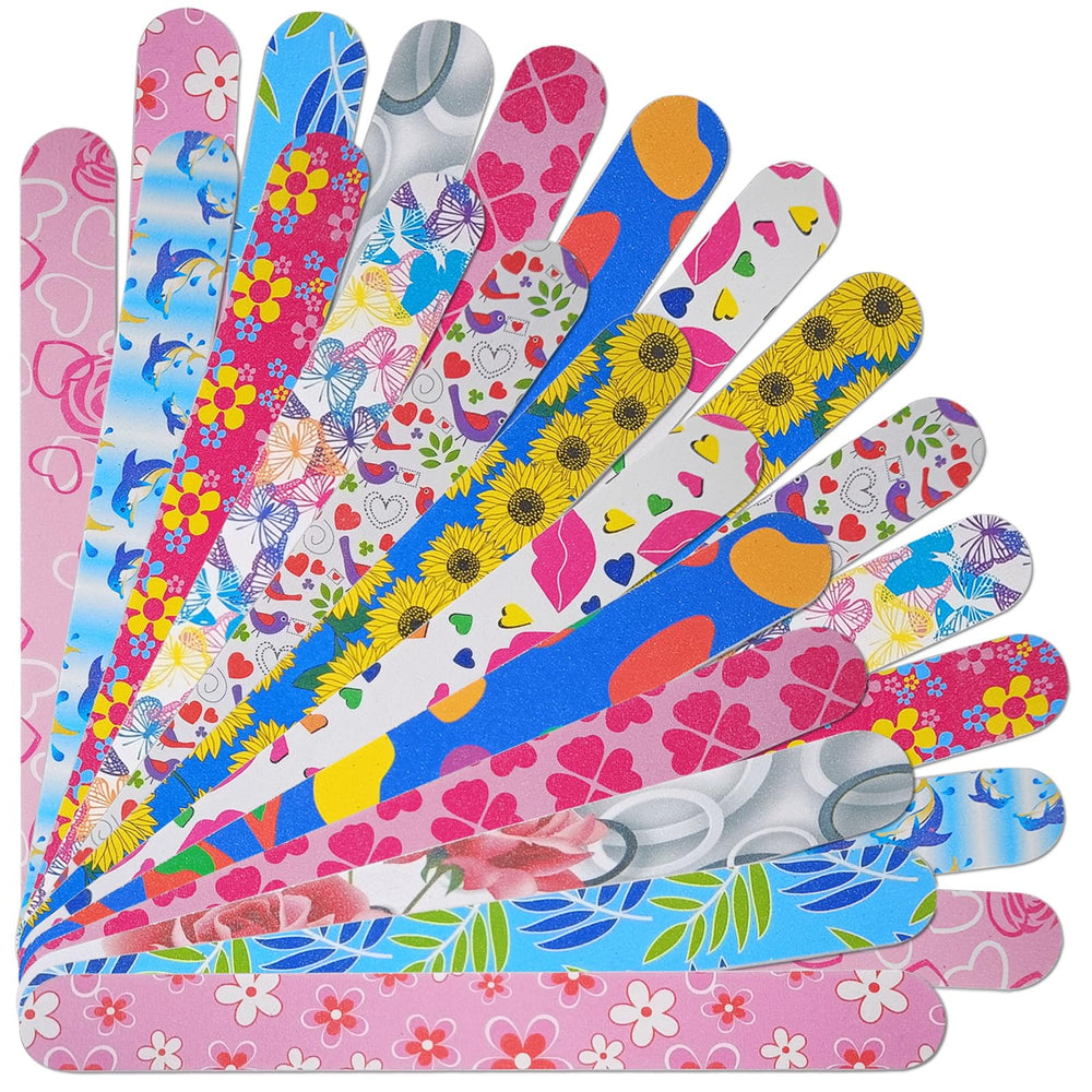 HomeyEra limas emery Flowery, doble cara 100/180, para limar uñas con precisión