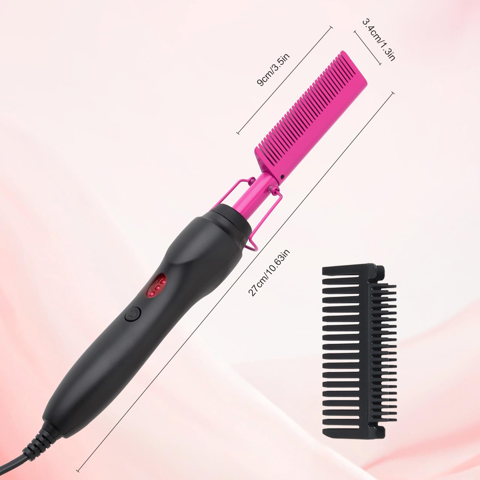 Homfu alisador para viaje, cabello rizado y negro natural.