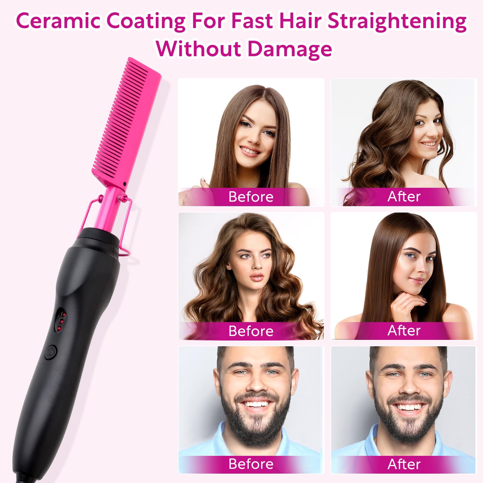 Homfu alisador con voltaje doble para diferentes tipos de cabello.