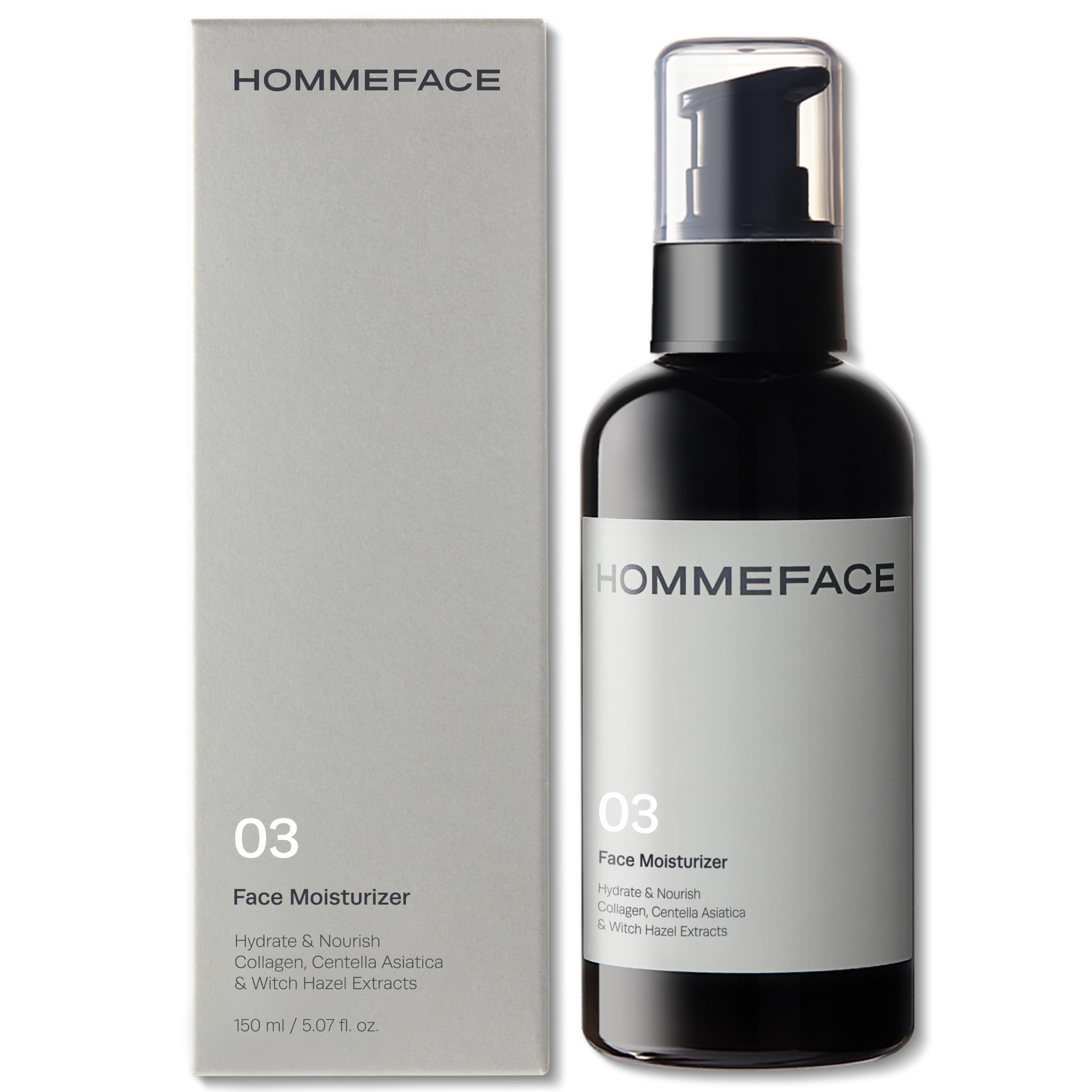 HommeFace crema hidratante diaria para el rostro, en botella lista para usar.