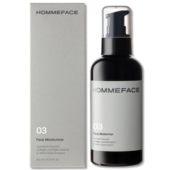 HommeFace crema hidratante diaria para el rostro, en botella lista para usar.