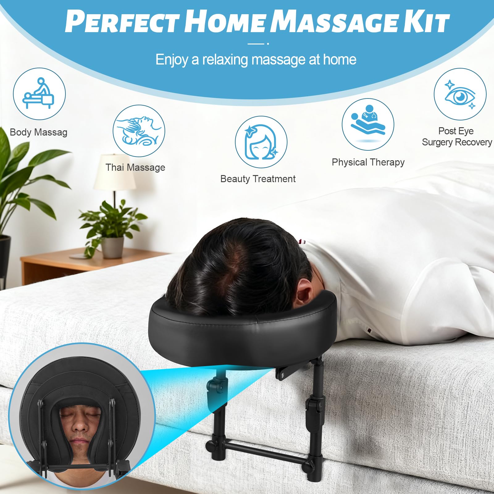HoMove cabezal facial ajustable, permite 180° de giro para masajes cómodos