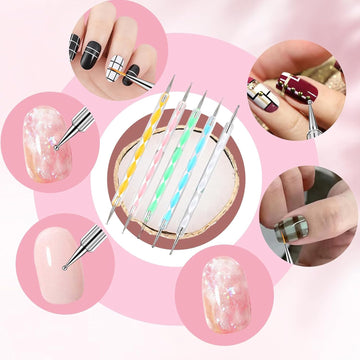 Bolígrafos-puntos HomTop de doble extremo, para crear decoraciones precisas en uñas.