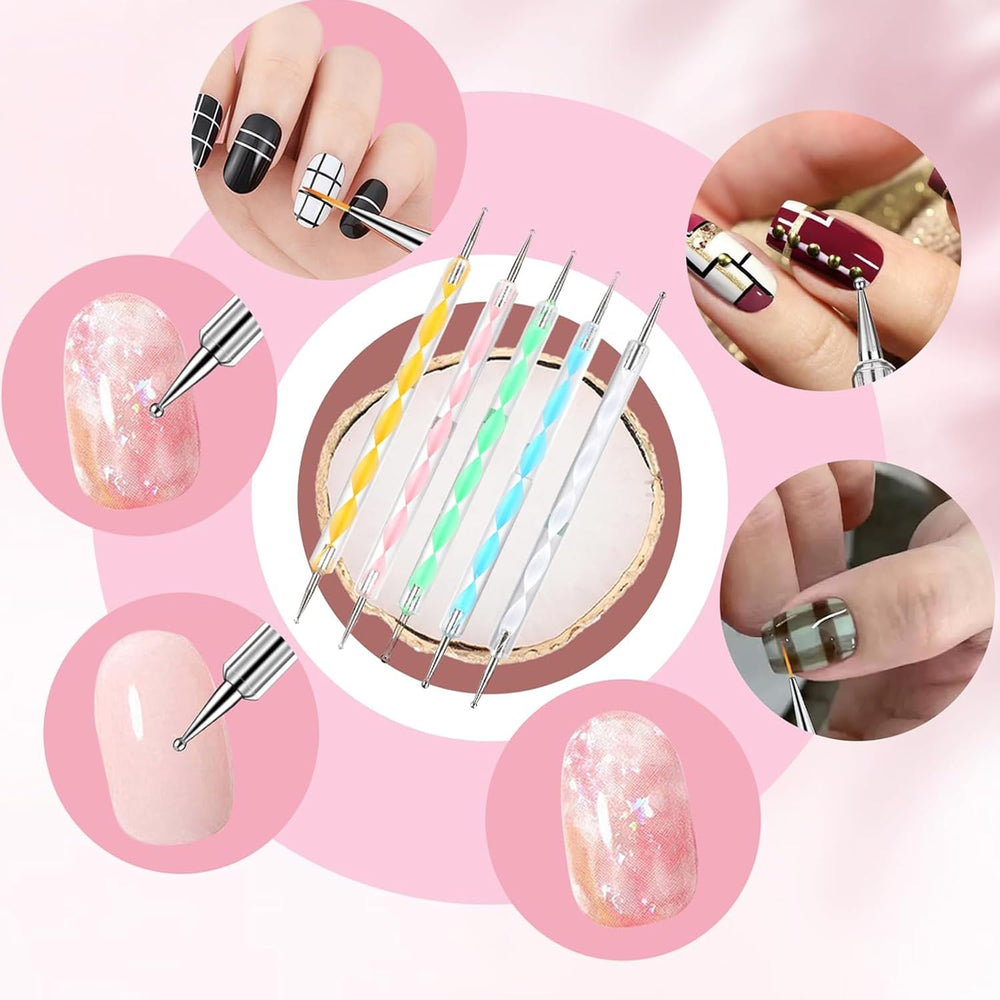 Bolígrafos-puntos HomTop de doble extremo, para crear decoraciones precisas en uñas.