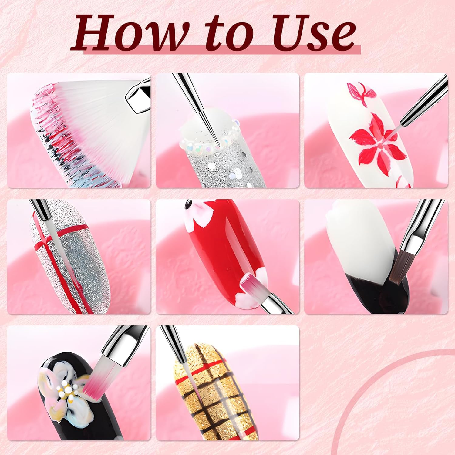 HomTop juego de herramientas para arte de uñas: kit completo para hacer uñas en casa.