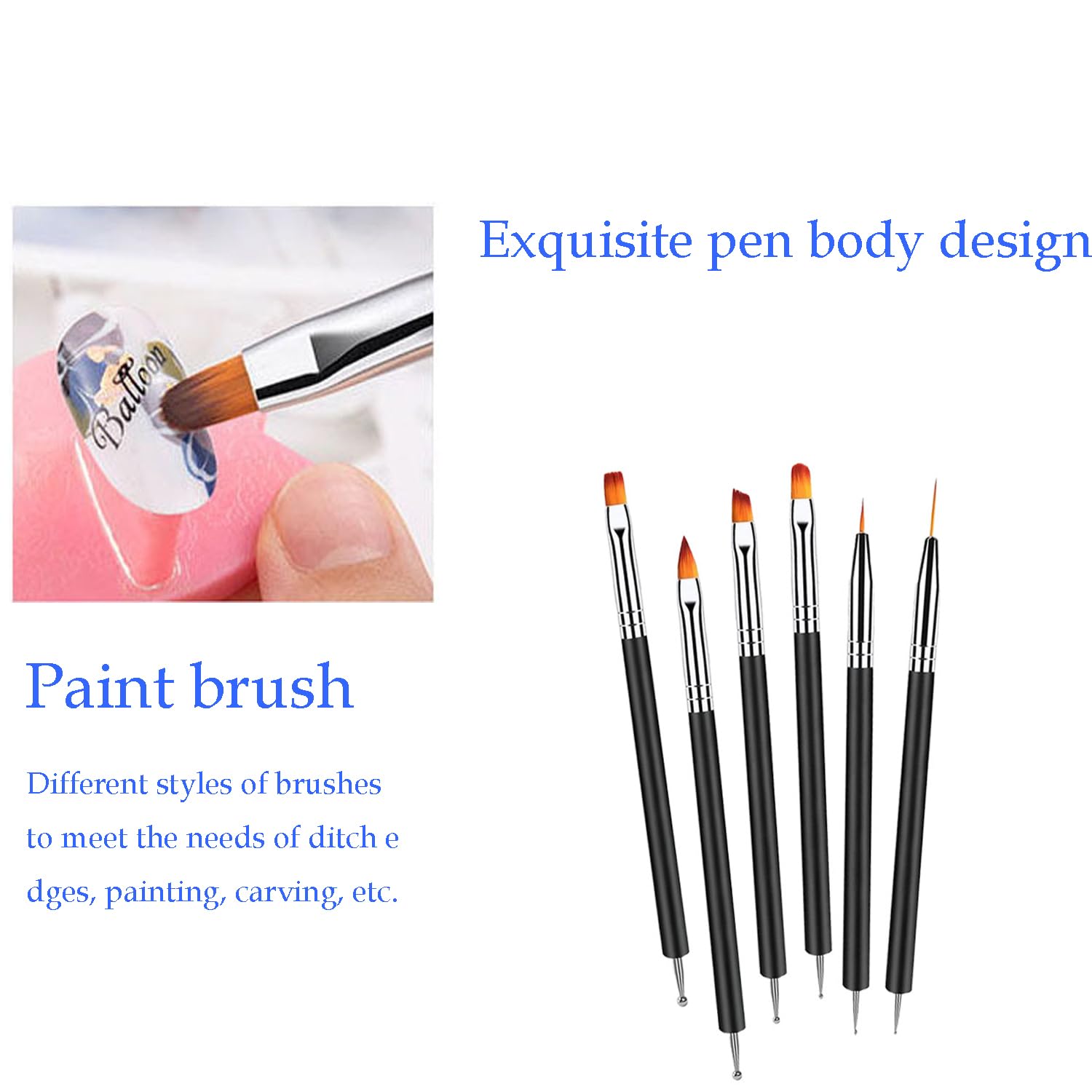 Kit HomTop para dibujar flores y patrones detallados en uñas.