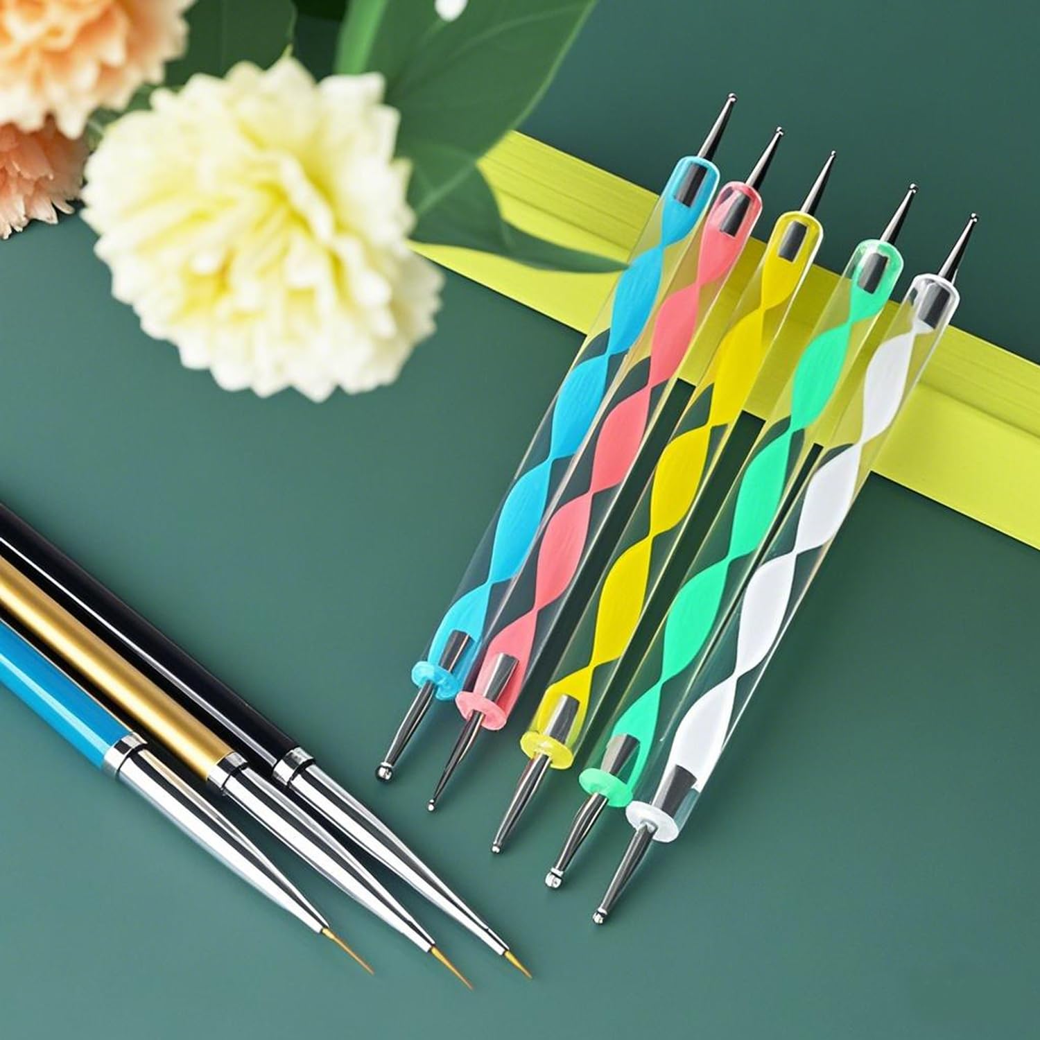 HomTop mangos acrílicos ergonómicos, mejor control durante la manicura.