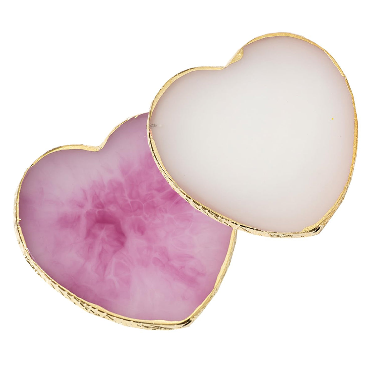 Paleta de arte de uñas HomTop en resina con diseño corazón blanco y morado para mezclar esmaltes.