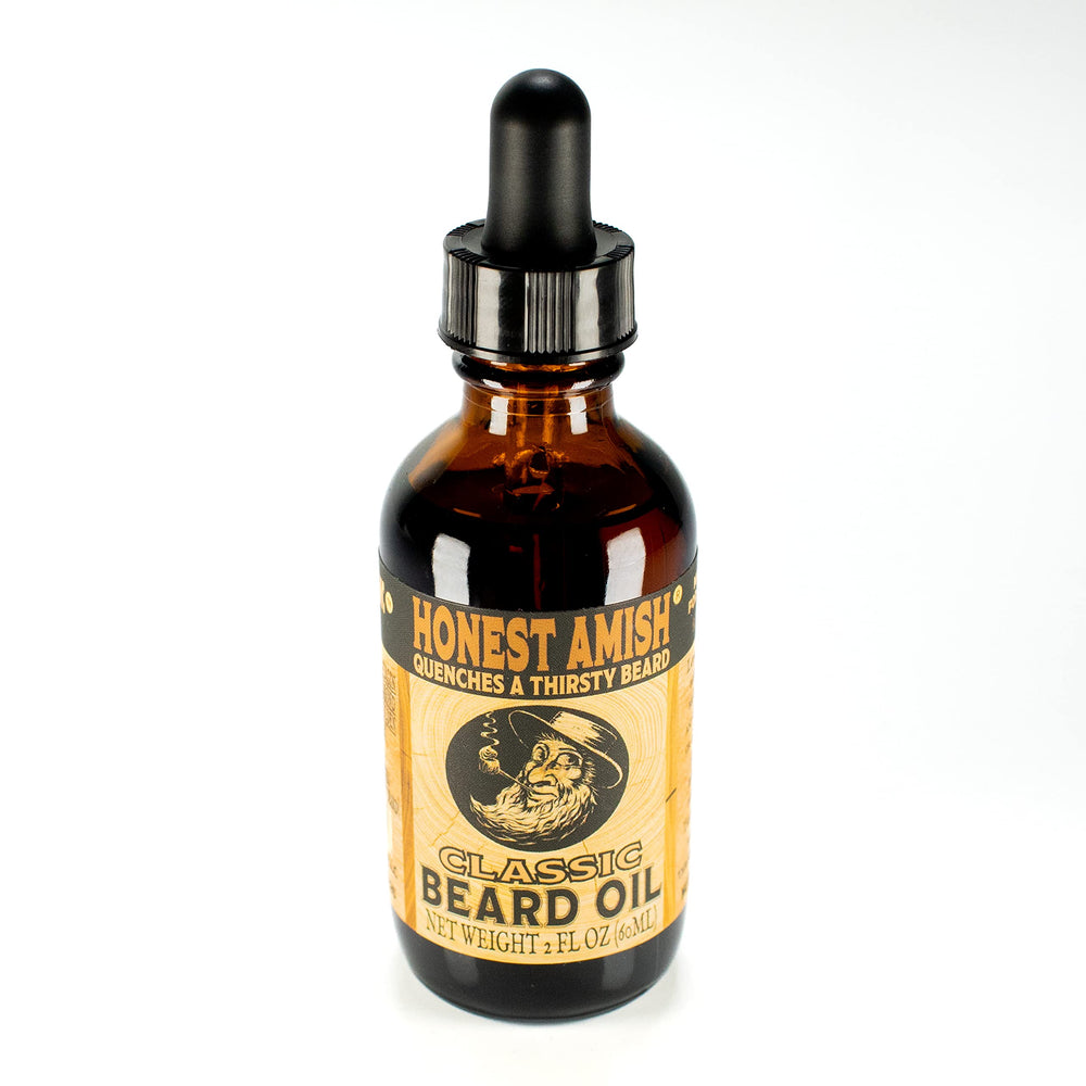 Honest Amish Aceite Barba Clásico: etiqueta natural que inspira confianza