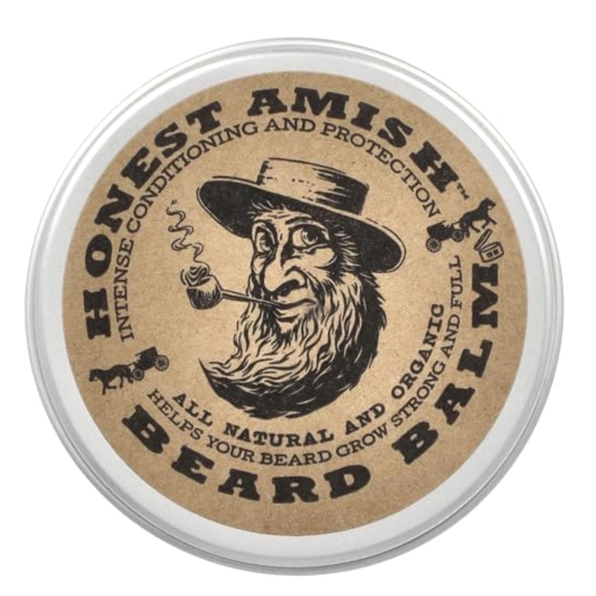 Honest Amish Balsamo para barba en lata: suaviza barbas ásperas y aporta brillo