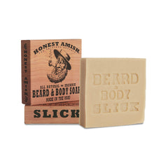 Honest Amish Jabón Slick con espuma cremosa para rostro y barba suave.