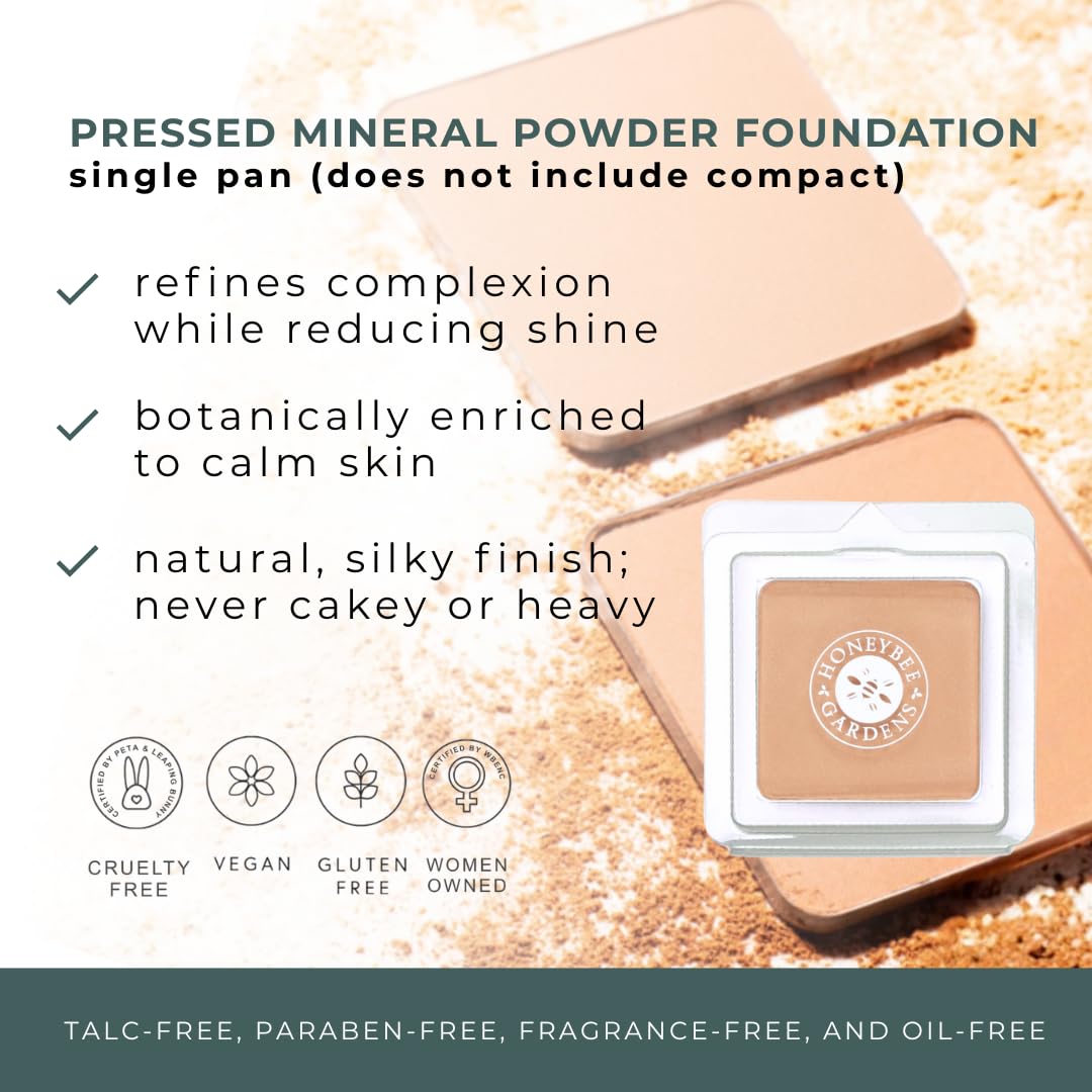 Honeybee Gardens compacto base polvo mineral prensado cobertura ajustable y acabado ligero