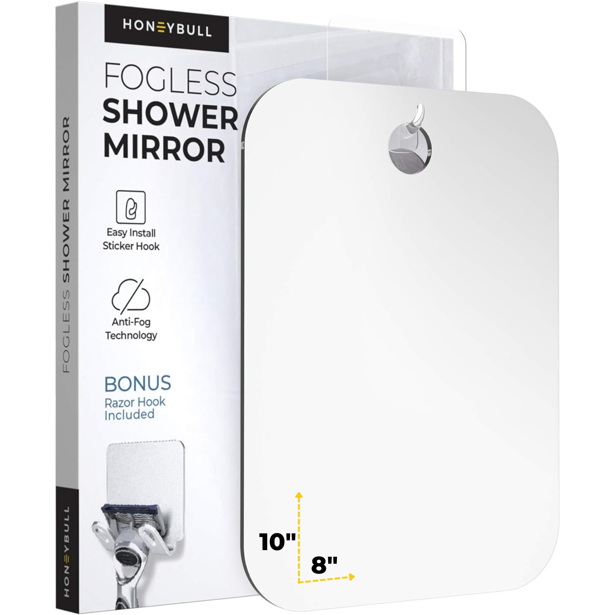 HoneyBULL espejo de ducha antivaho con recubrimiento para un afeitado claro
