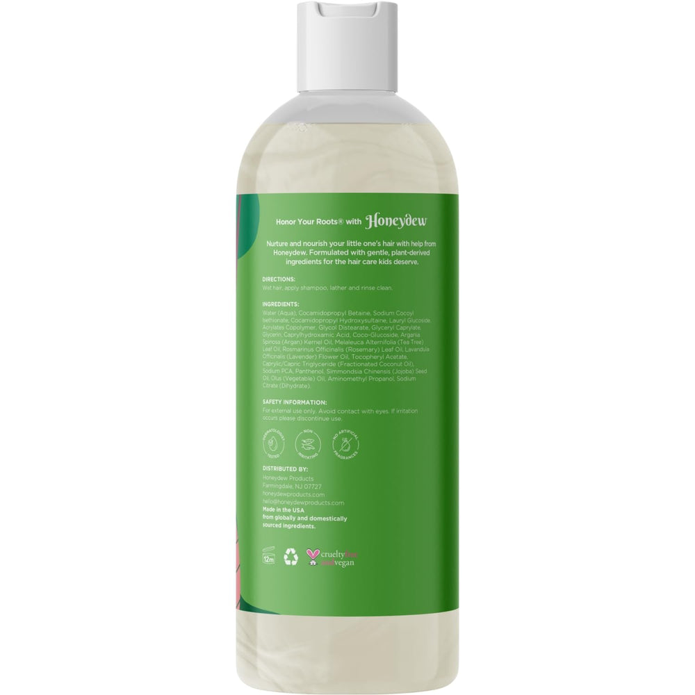 Cabello infantil seco y acumulación de residuos, champú Honeydew en acción