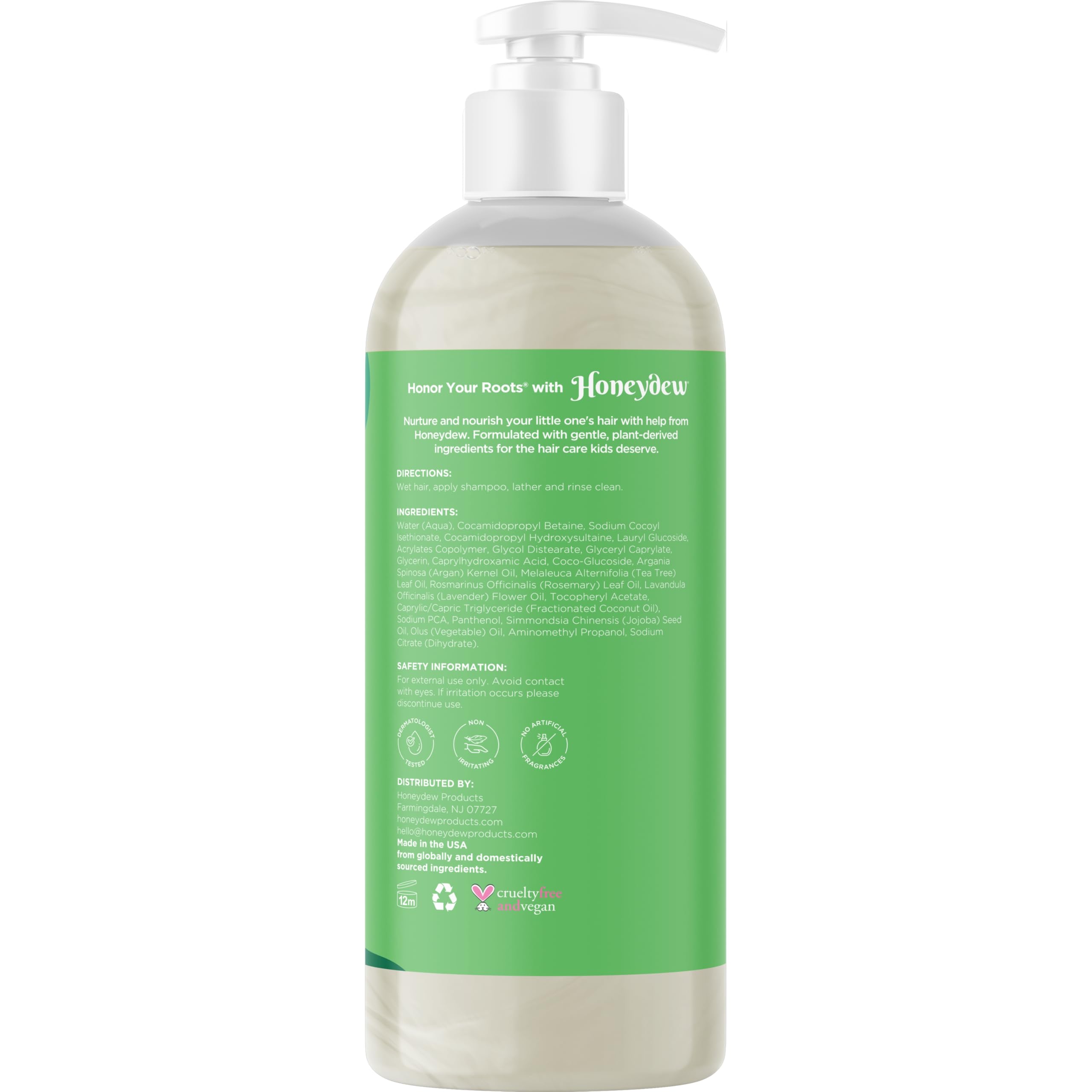 Shampoing Honeydew sans sulfates et sans parabènes, nettoyage en douceur.
