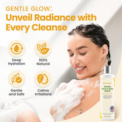 Texture hydratante Honeyskin, laisse la peau douce après lavage.