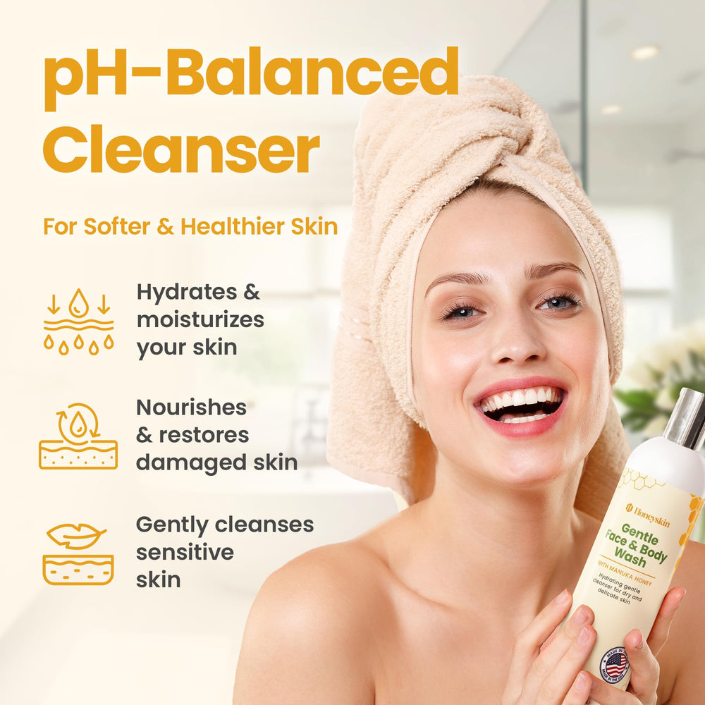 Étiquette sans parfum Honeyskin, idéale pour peaux sensibles.