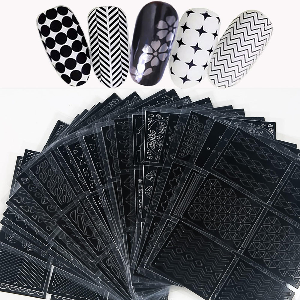 Hongcaup plantillas para uñas: set de 144 piezas para manicura rápida y precisa.