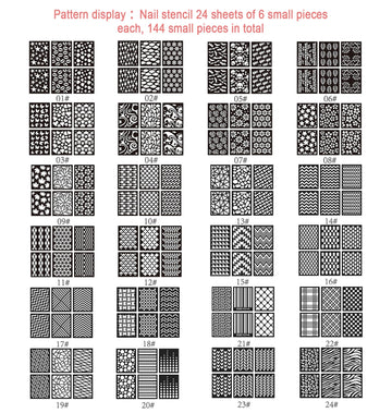 Hongcaup stencils: 72 diseños para estilos únicos sin manchas en uñas.