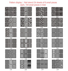 Hongcaup stencils: 72 diseños para estilos únicos sin manchas en uñas.