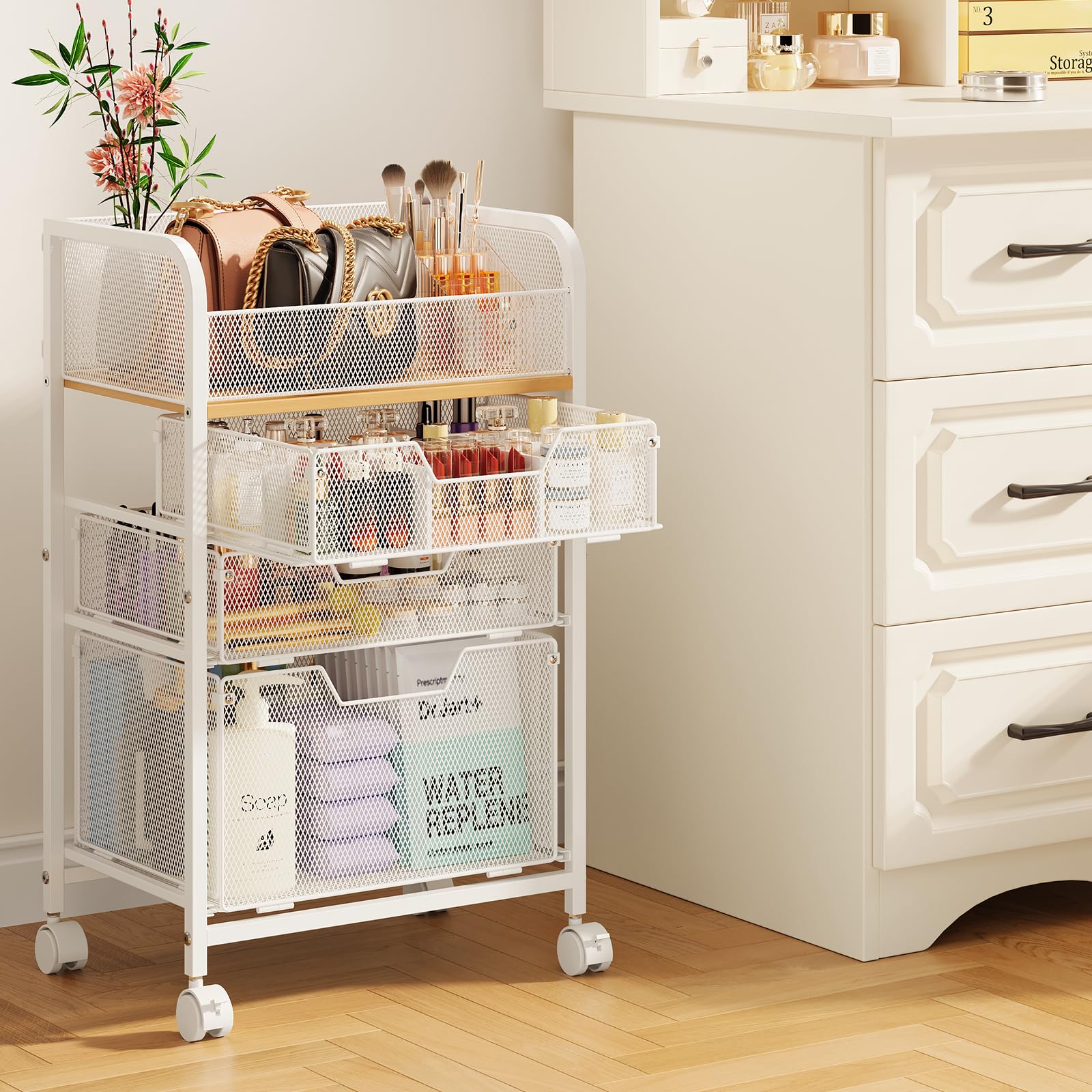 Hongtamoya diseño-blanco-moderno-tocador: aspecto limpio y funcional en cualquier habitación.