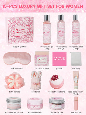 honiitaa Rose shower gel bottle for luxurious at-home cleansing.