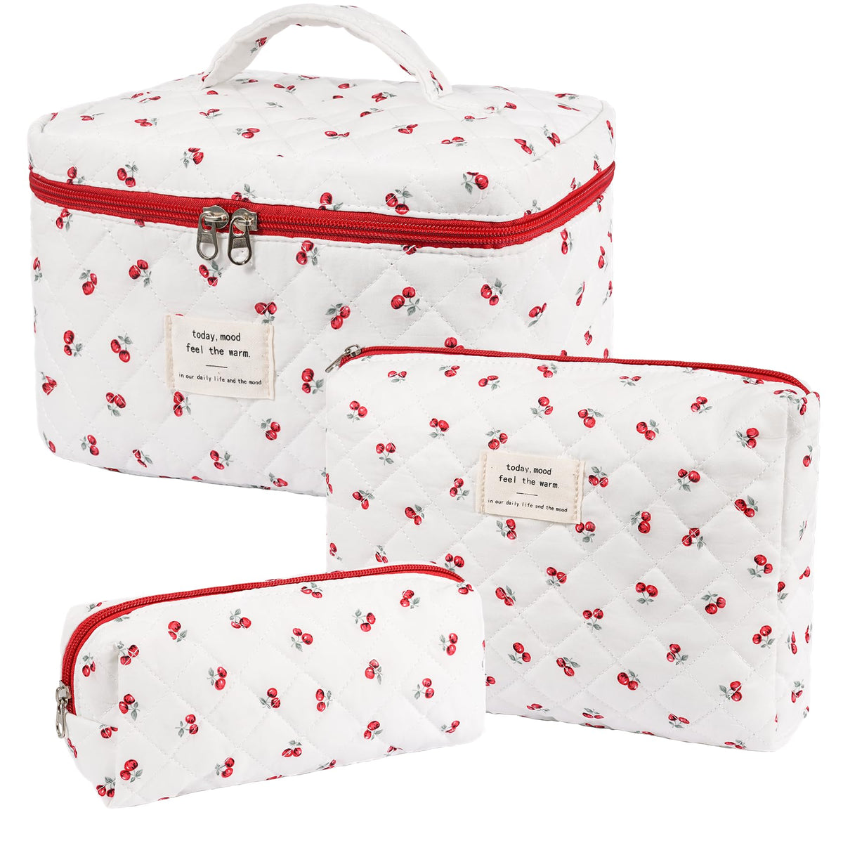 honitty bolsa maquillaje acolchado con patrón floral para organizar en casa o de viaje.
