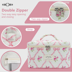 honitty bolsa maquillaje durable con disenio floral y cierre suave