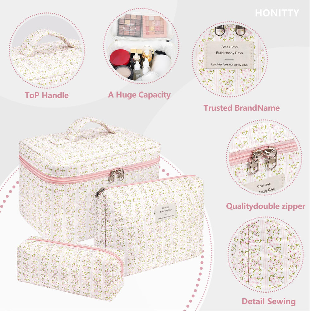 Honitty bolsa de maquillaje mediana, perfecta para productos esenciales.