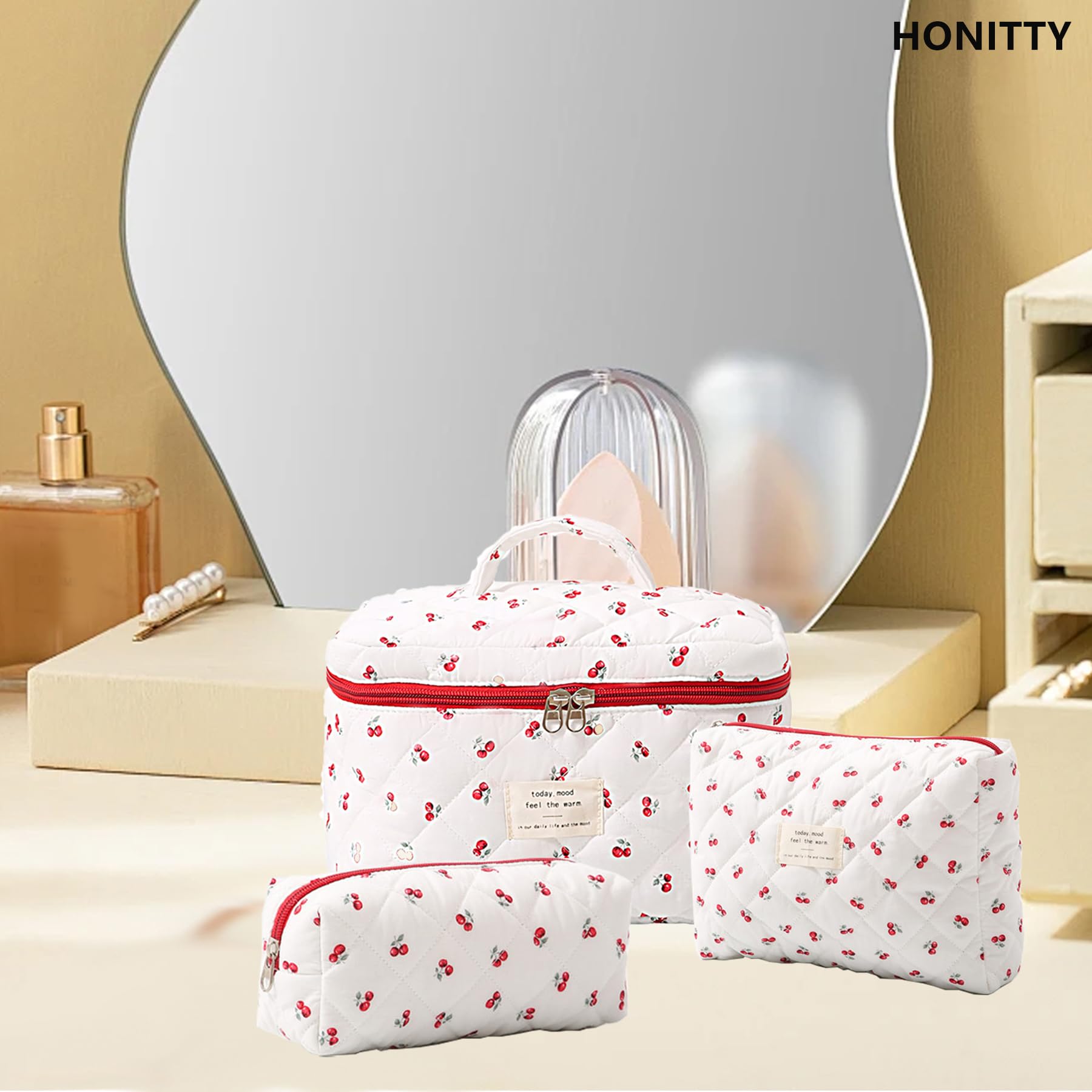 bolsa cosmética para tocador honitty, ideal para brochas y productos pequeños.