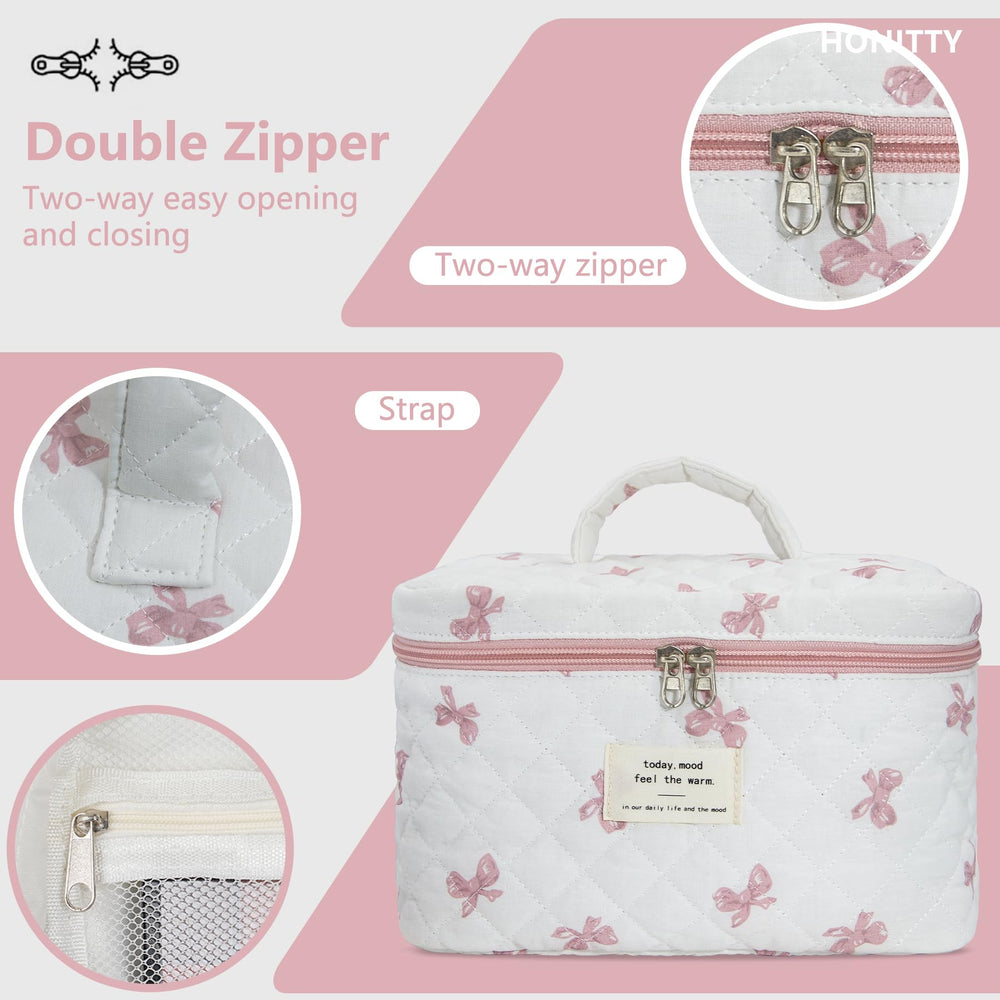 Bolso cosmético Honitty duradero con cierre suave y limpieza fácil.