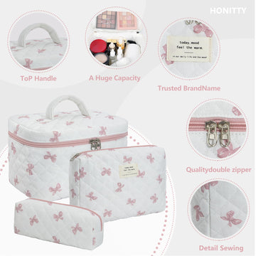 Bolso maquillaje Honitty ligero y portatil para viajes.