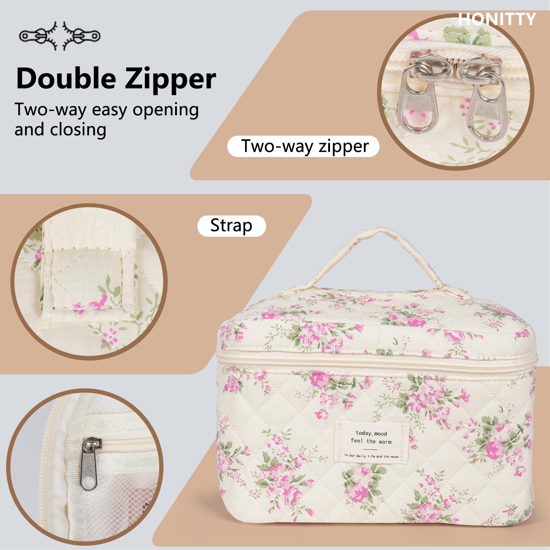 Honitty conjunto de organizadores cosméticos para viaje, tres tamaños prácticos.