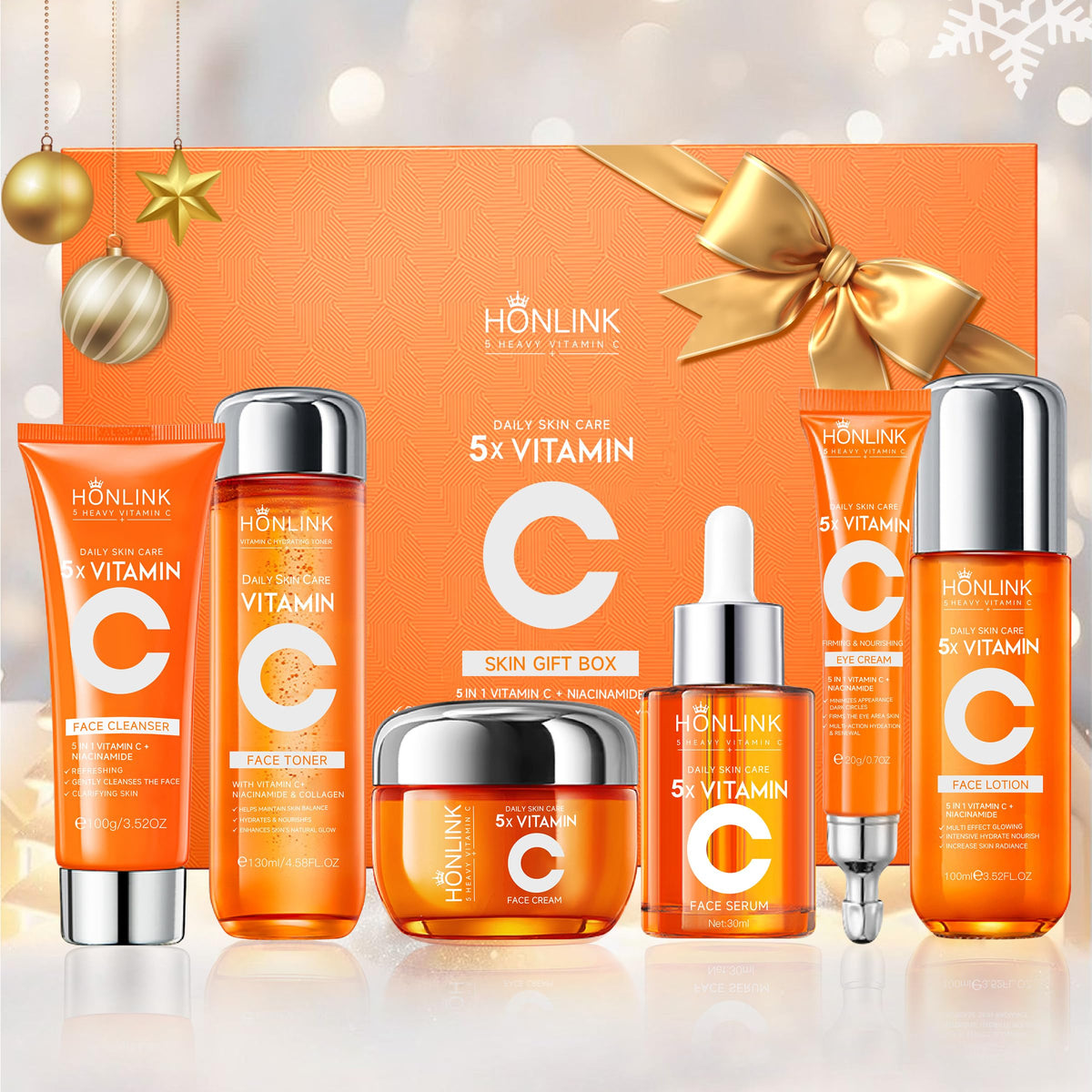 HONLINK Glown coffret soin visage et corps, présentation cadeau élégante.