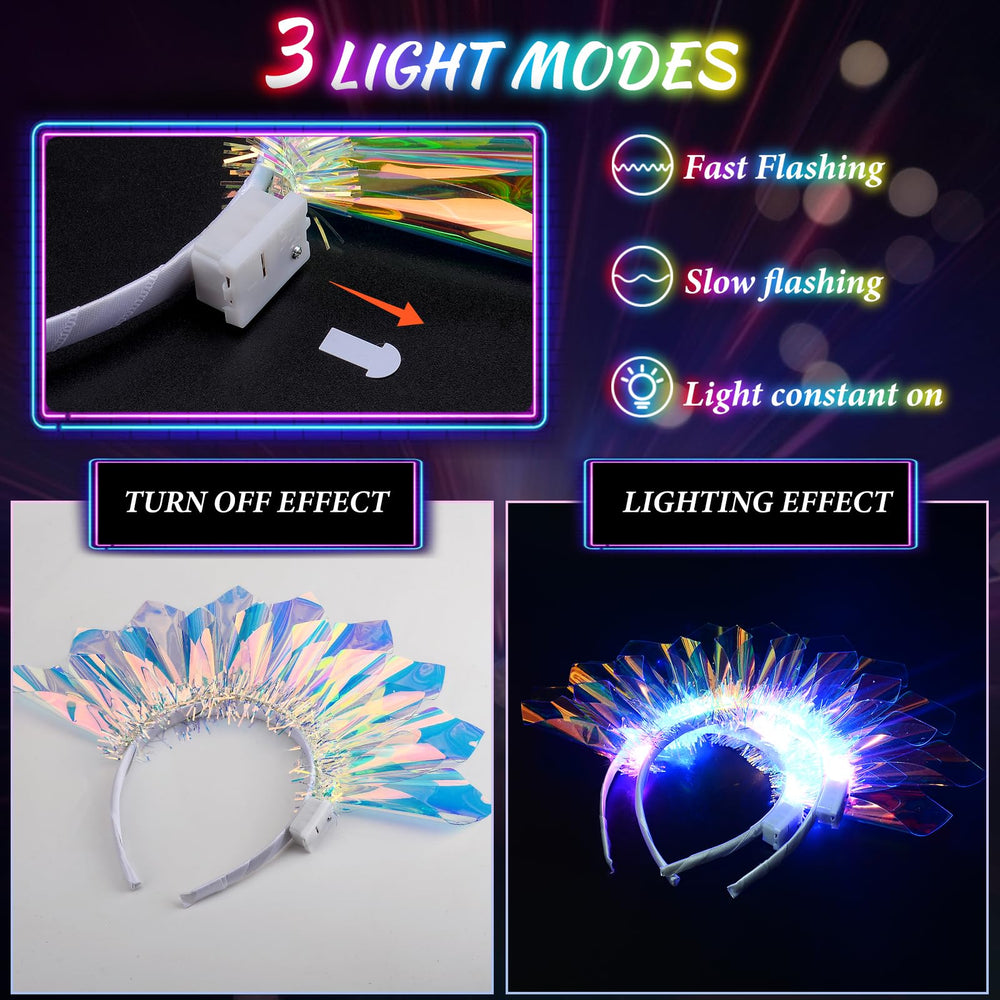 Diadema LED HONLYNE con baterías incluidas para uso inmediato.