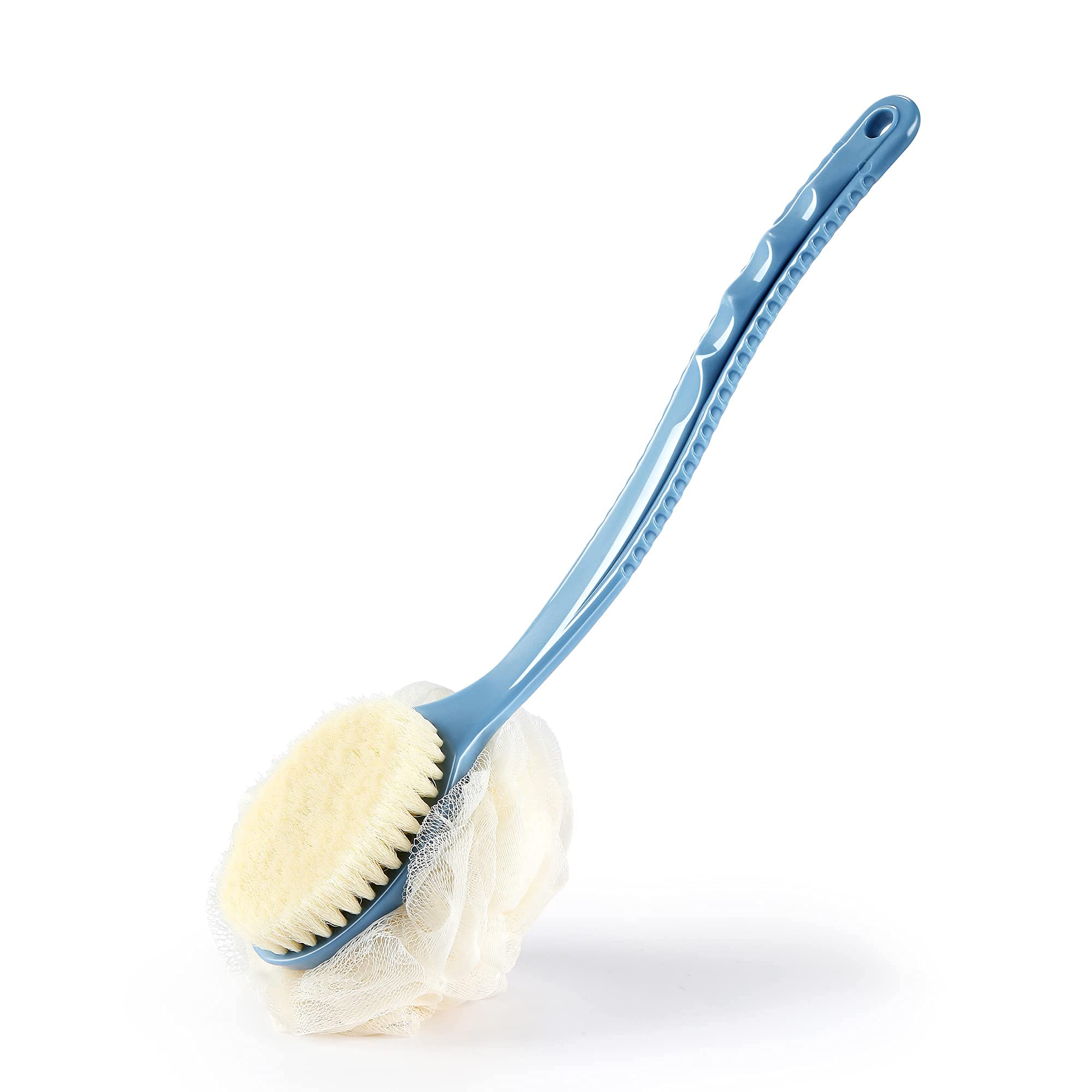 HONOMA cepillo para espalda 2 en 1 con cerdas y lufa para exfoliación suave