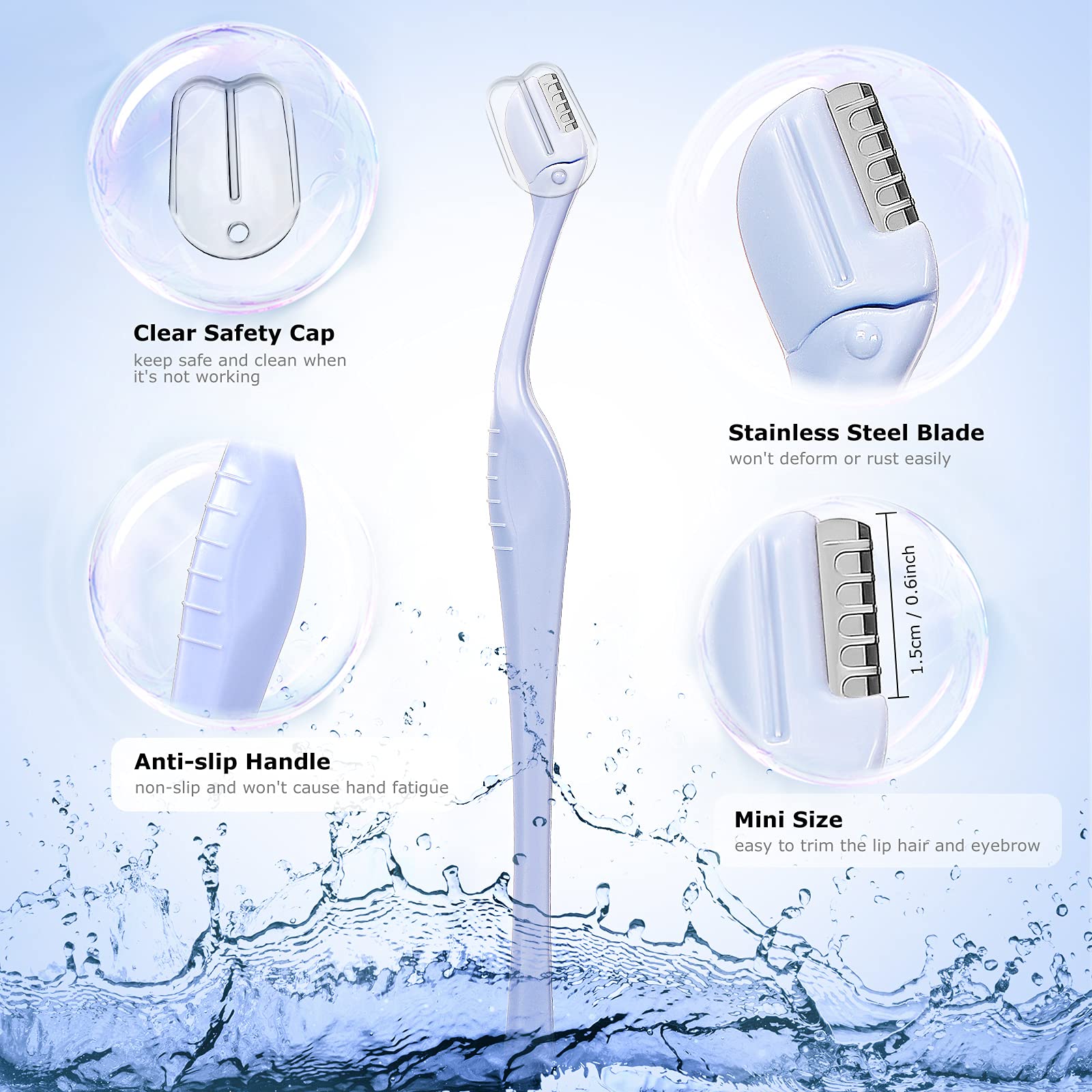 Honoson tapa-protectora transparente protege la piel y mantiene la cuchilla limpia.