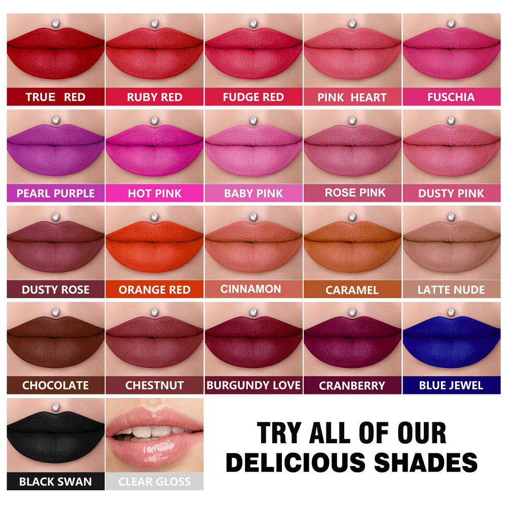 HOOMUSS Precision-tip lipstick application demonstrates mess-free lip color.