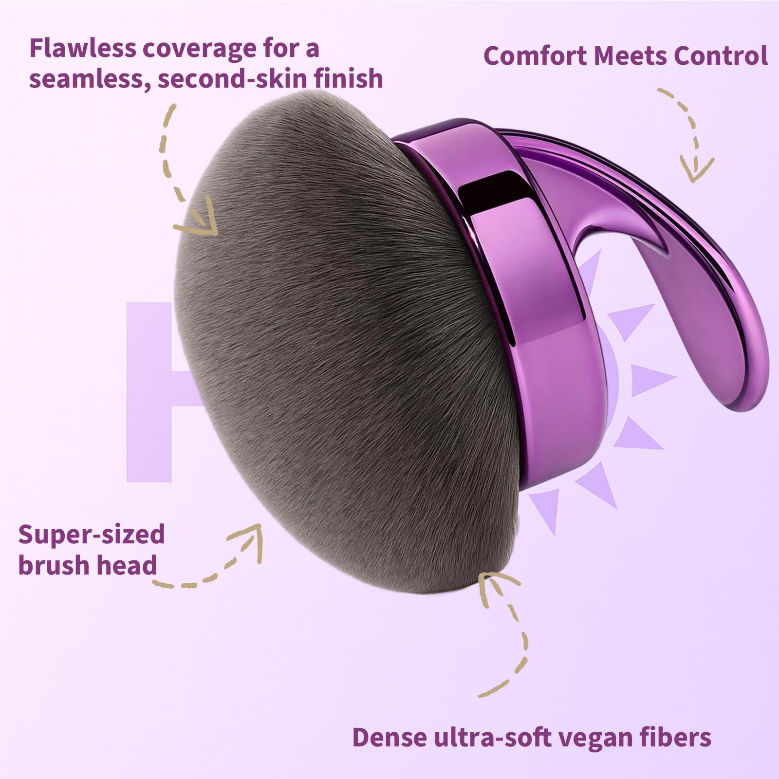 Hoostee brocha con mango ergonómico para manejo cómodo durante la aplicación.
