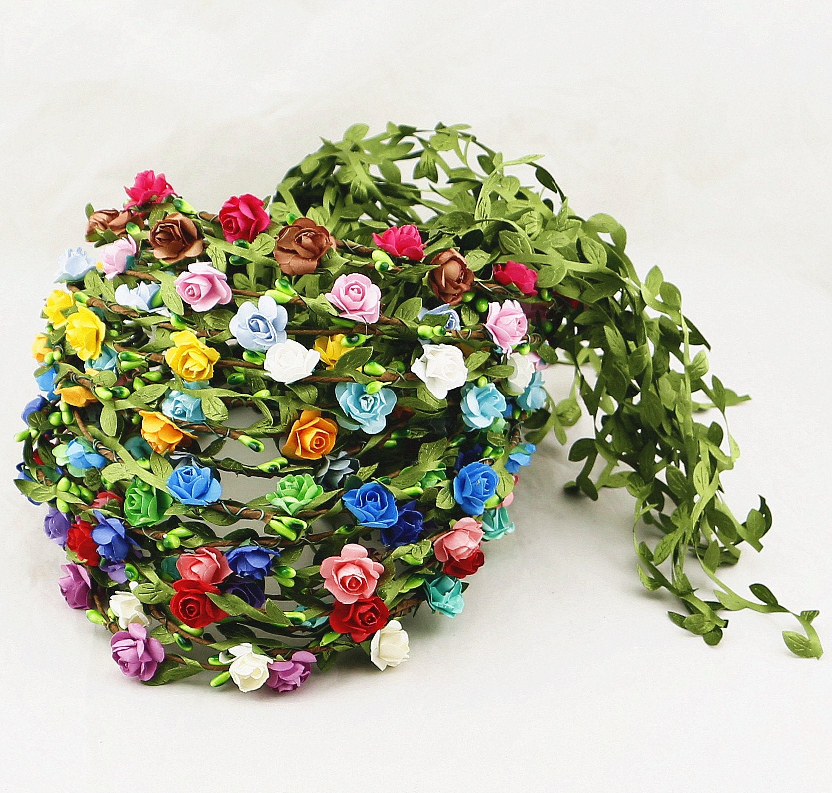 HOPEANT corona de flores verde para bodas y verano, toque fresco.