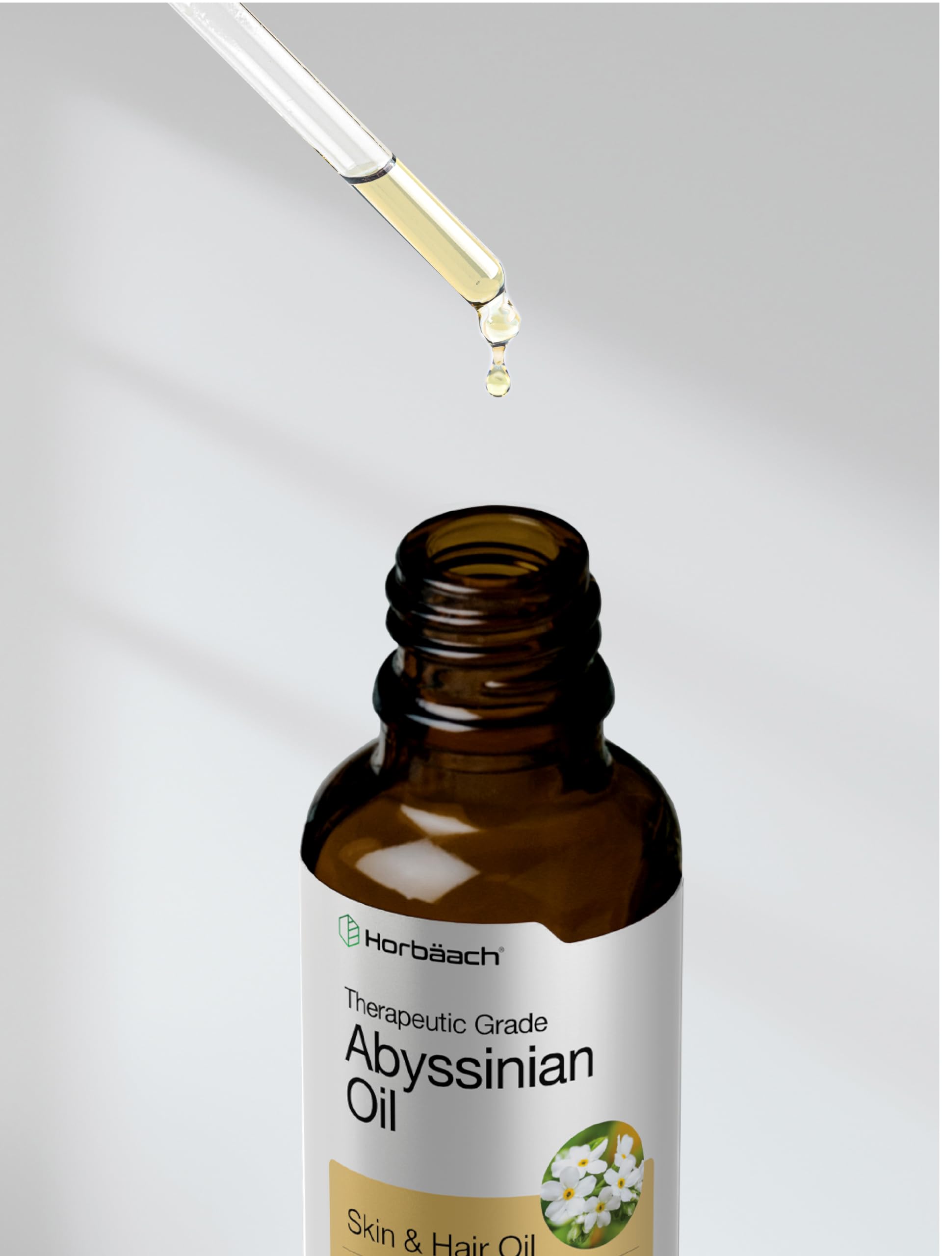 Uso diario del aceite Abyssiniano Horbaach para cabello brillante