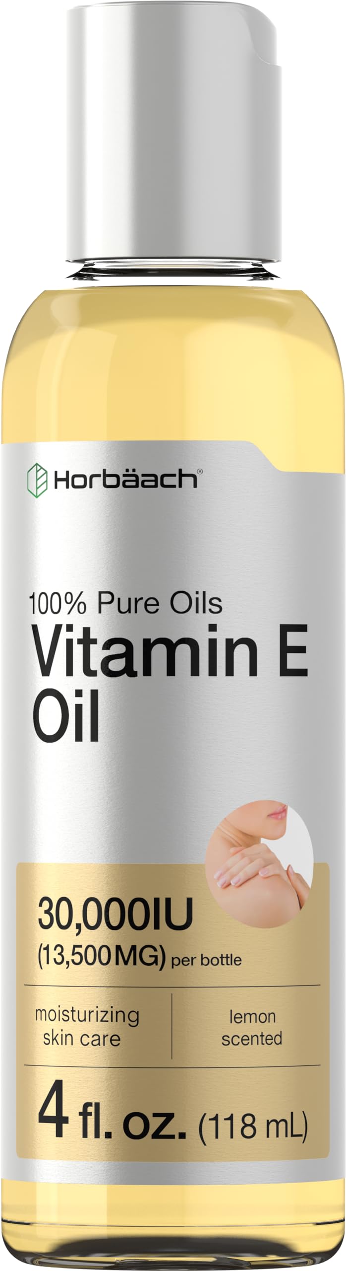 Horbaach Vitamina E Aceite frasco con gotero, hidratación suave para piel