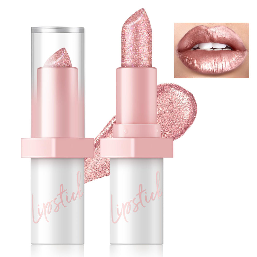 Barra de labios metálica marrón de HOSAILY con brillo intenso para looks nocturnos