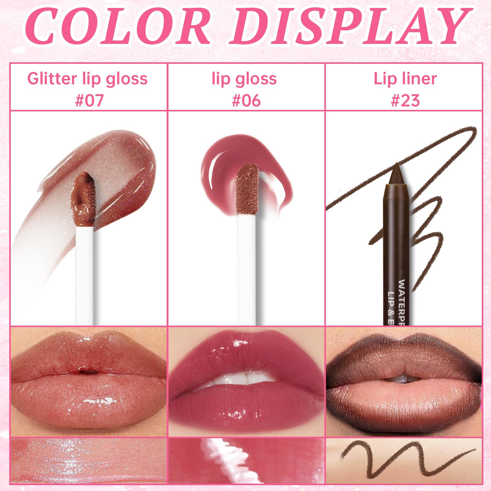 Hosaily brillo labial mini, enfoque compacto ideal para retoques en cualquier lugar.