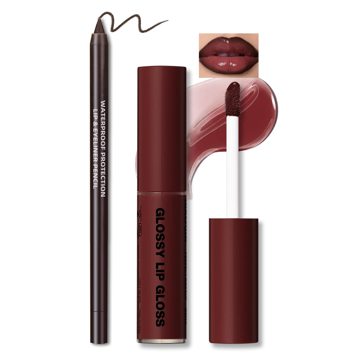 HOSAILY brillo labial nutritivo conjunto marrón para color suave y cuidado diario.