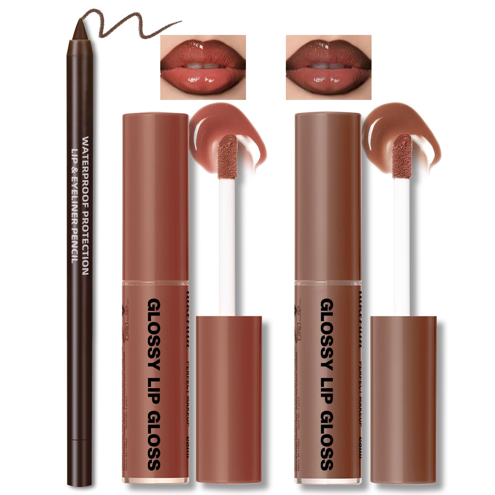 HOSAILY brillos de labios en dos colores para un look brillante y duradero.
